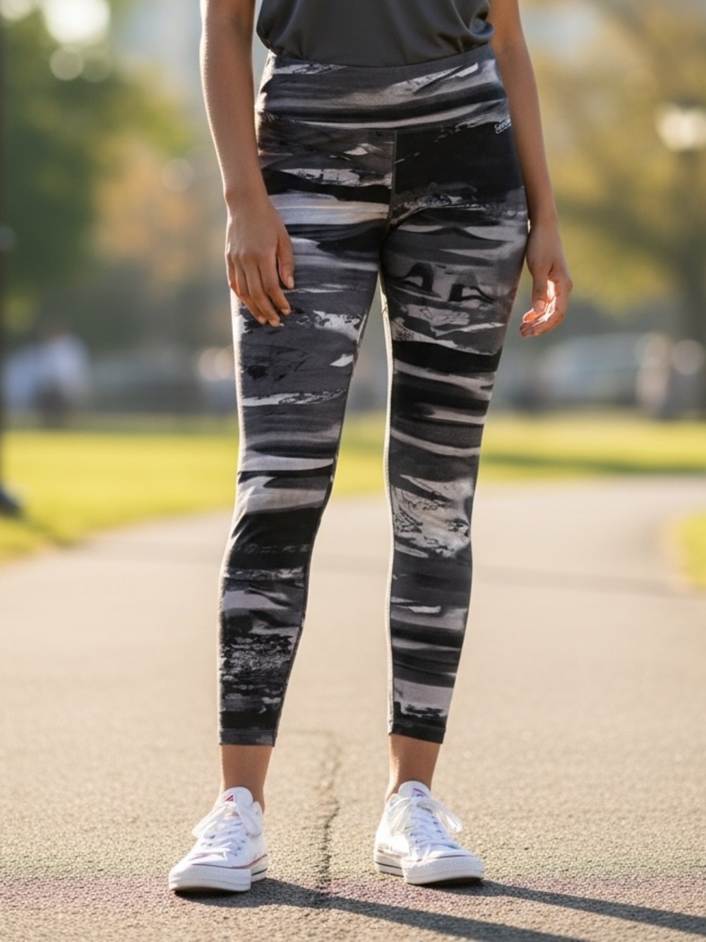 Calvin Klein Monochrome Abstract High-Waist Leggings